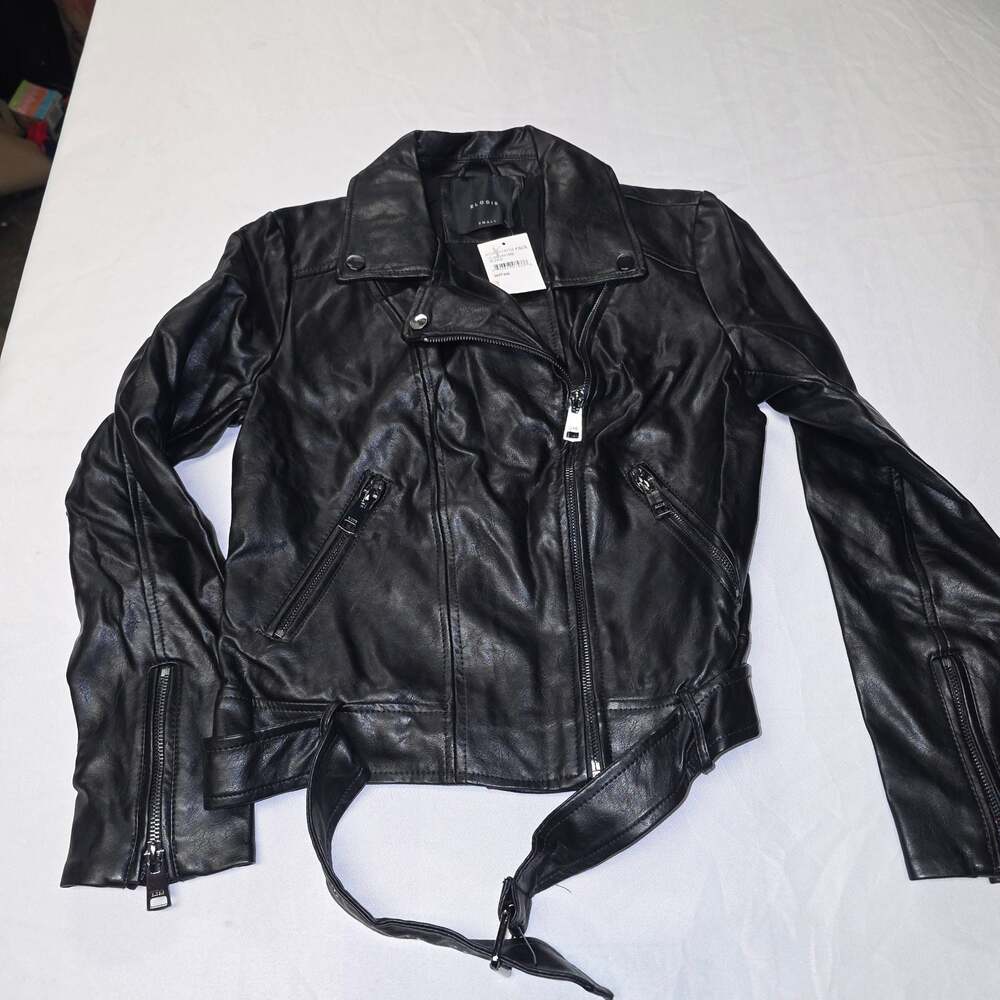 Elodie Faux Leather Belted Moto Jacket Size Small
